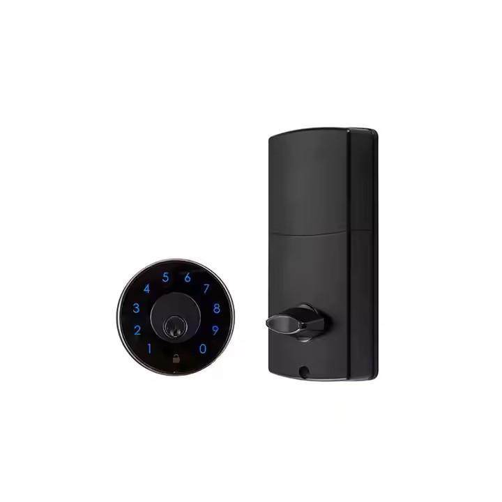 带数字键盘指纹钥匙门锁家用公寓民宿智能密码锁入口前门锁套装