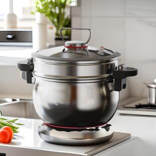 爆款不锈钢微压蒸锅家用蒸煮汤锅26CM大容量微压锅灶具通用蒸笼