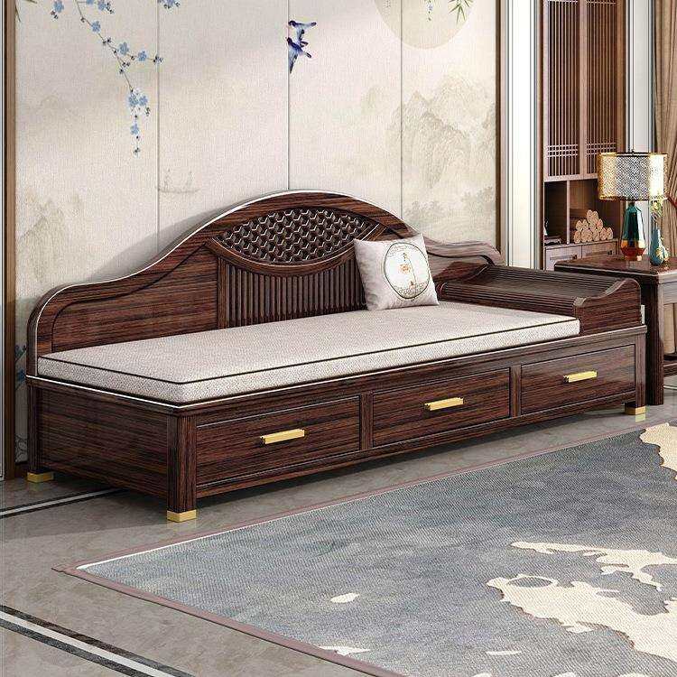 新中式实木贵妃躺椅小户型卧室紫金檀木单人太妃椅沙发民宿美人榻