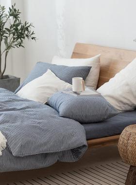 简约日式棉亲肤柔软四件套棉色织水洗棉三件套学生宿舍包邮