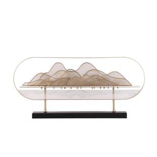 新中式抽象金属群山亚克力艺术样板房间售楼处玄关过道装饰品摆件