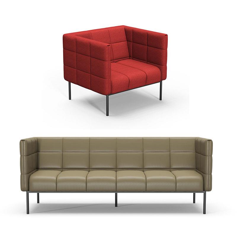 商用休息沙发茶几组合简约办公室午休皮沙发经理主管会客接待沙发