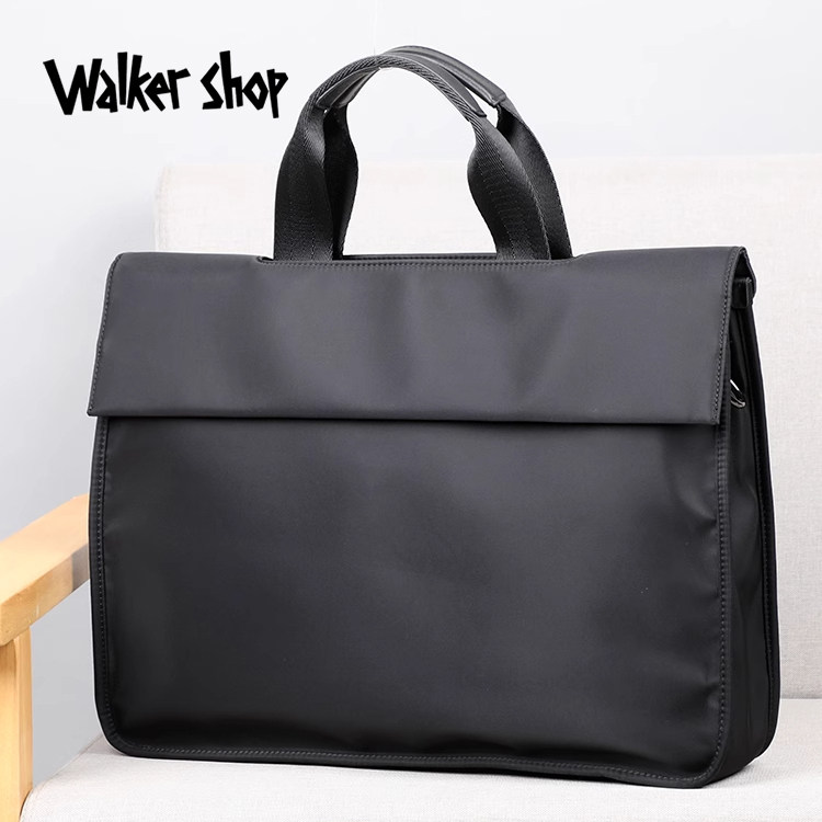 Walker Shop男士手提包竖款商务出行轻便翻盖时尚休闲男款公文包