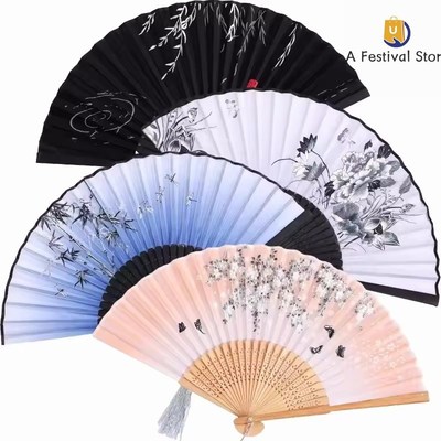 Folding Fani Chinese Vintage Bamboo Hand Fans Dancing Gifts