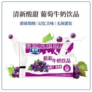 12整箱装 银桥葡萄酸牛奶饮品袋装 200ml
