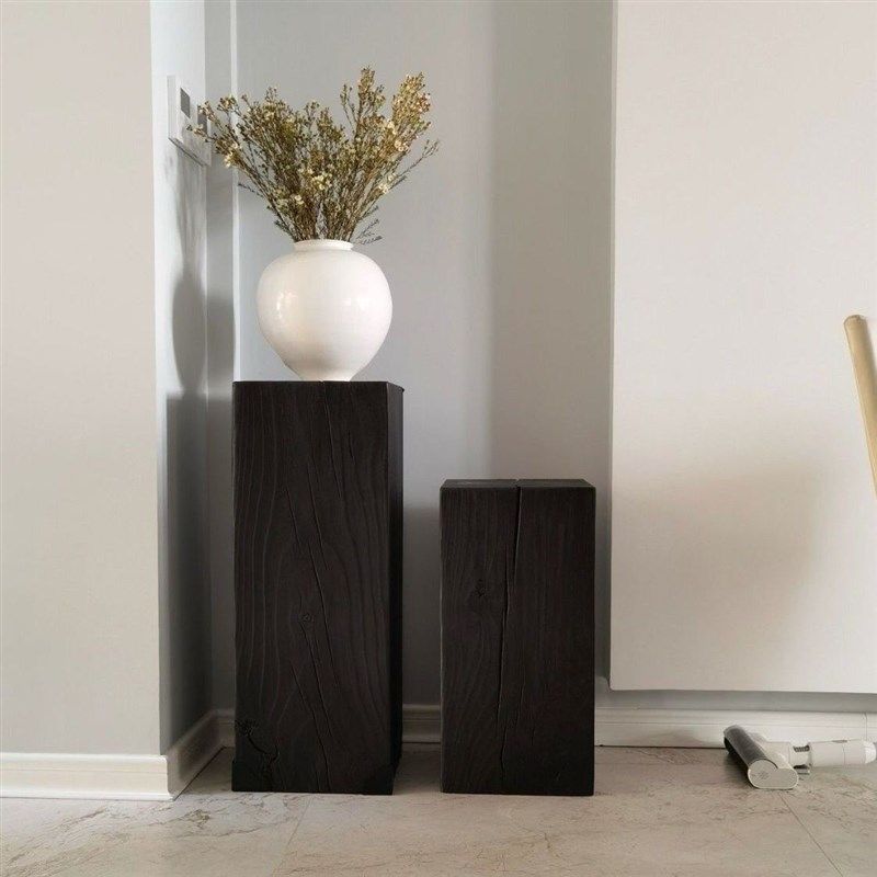 根雕实木侘寂风复古碳化玄关地台底座茶几方形木墩子架,商业/办公家具,展示地台/底座,淘宝优惠券,粉丝福利购,淘宝优惠卷