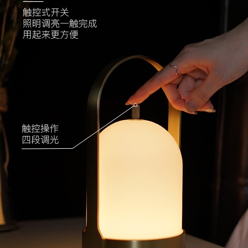 提梁手灯床灯卧室少女心台灯充电氛围饰灯