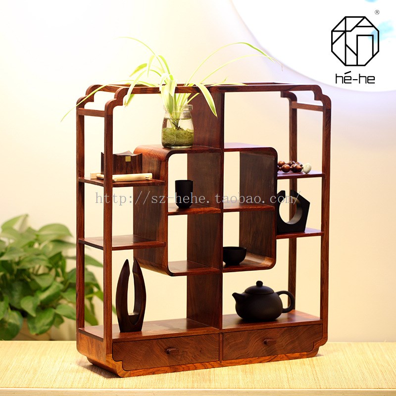 红木博古架创意收藏架酸枝木多宝阁把件架茶道博古架