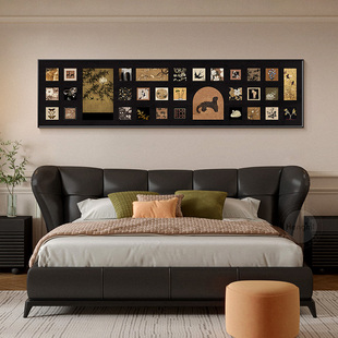 法式 饰画横幅长条卧房间挂画级感美兰德壁画 中古风卧室床头装