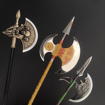 古代冷小兵器  程咬金李逵徐晃赵云吕布尉迟恭关羽杨业关刀模型
