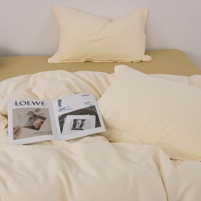 轻奢新疆长绒棉磨毛四o件套纯棉被套全棉床笠床单人床上用品三件