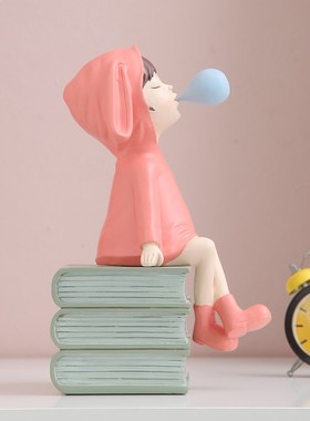 女孩摆件创意可爱儿童房间卧室书桌书柜客厅家居软装饰品现代简约