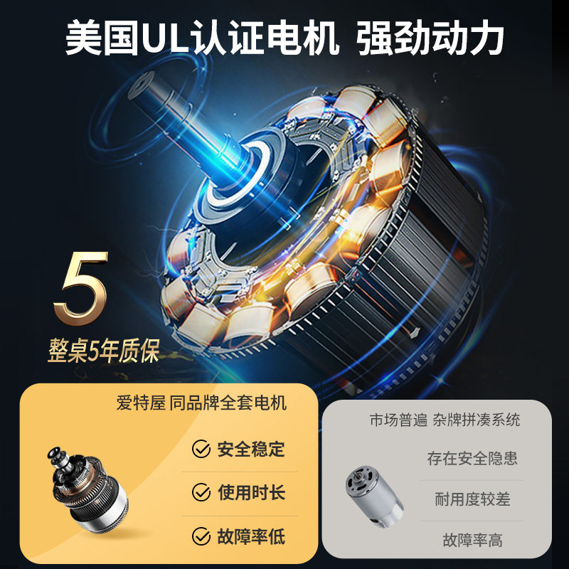 爱特屋 小户型升降桌办公桌电脑桌学习书桌白色