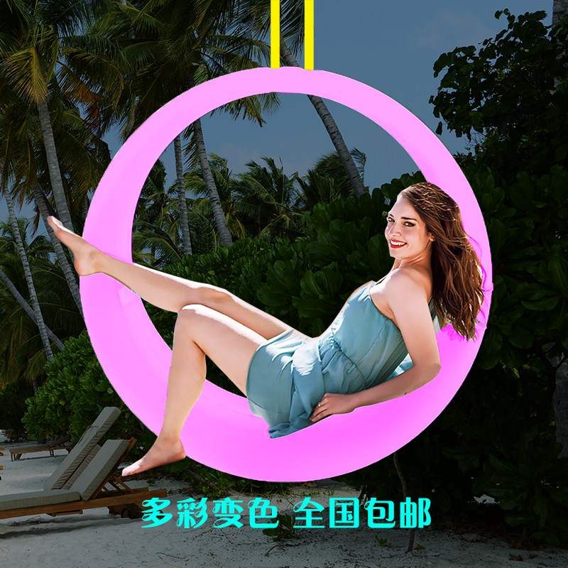 荡椅酒吧遥控圆形庭院摇篮广场公园发光吊椅防水客厅儿童充电
