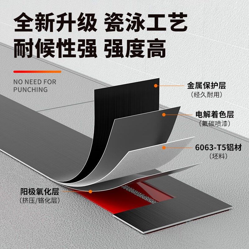 金属踢脚线钛金修包压边条自粘铝合金地脚线自己安