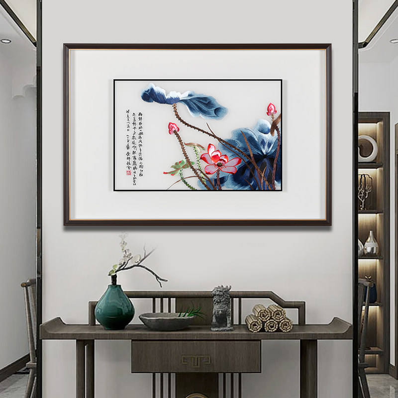 新刺绣画入户玄饰画客厅过道画大气挂画