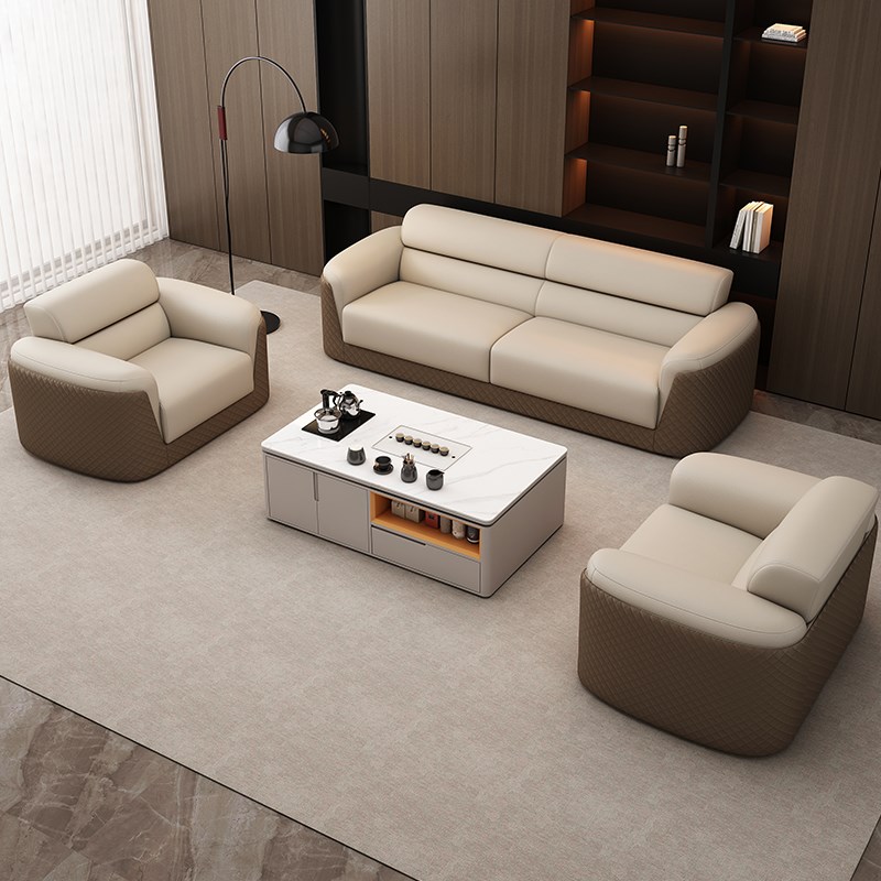 办公沙发商务接待休息区沙发会客厅三人位办公室沙发茶几