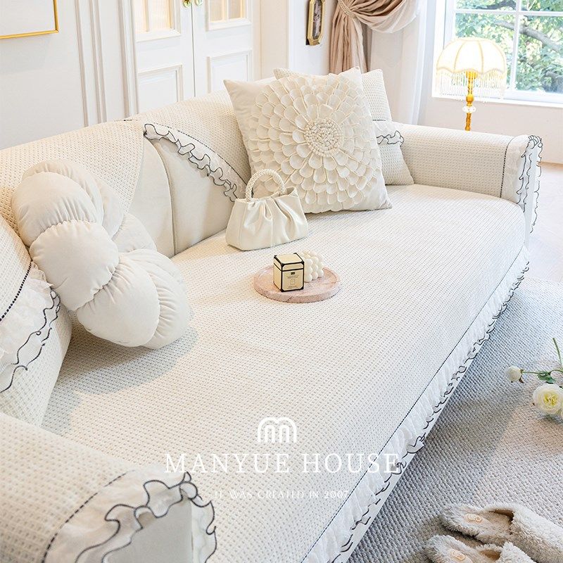 蔓越家 芭蕾少女 法式香风沙发垫雪尼尔靠背巾坐垫沙发罩机洗,居家布艺,沙发垫,淘宝优惠券,粉丝福利购,淘宝优惠卷