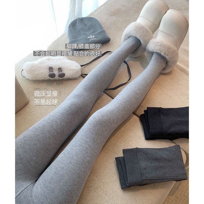 孕妇打底裤袜丝袜春秋冬季加绒加厚款外穿连体袜竖条纹连脚裤袜子