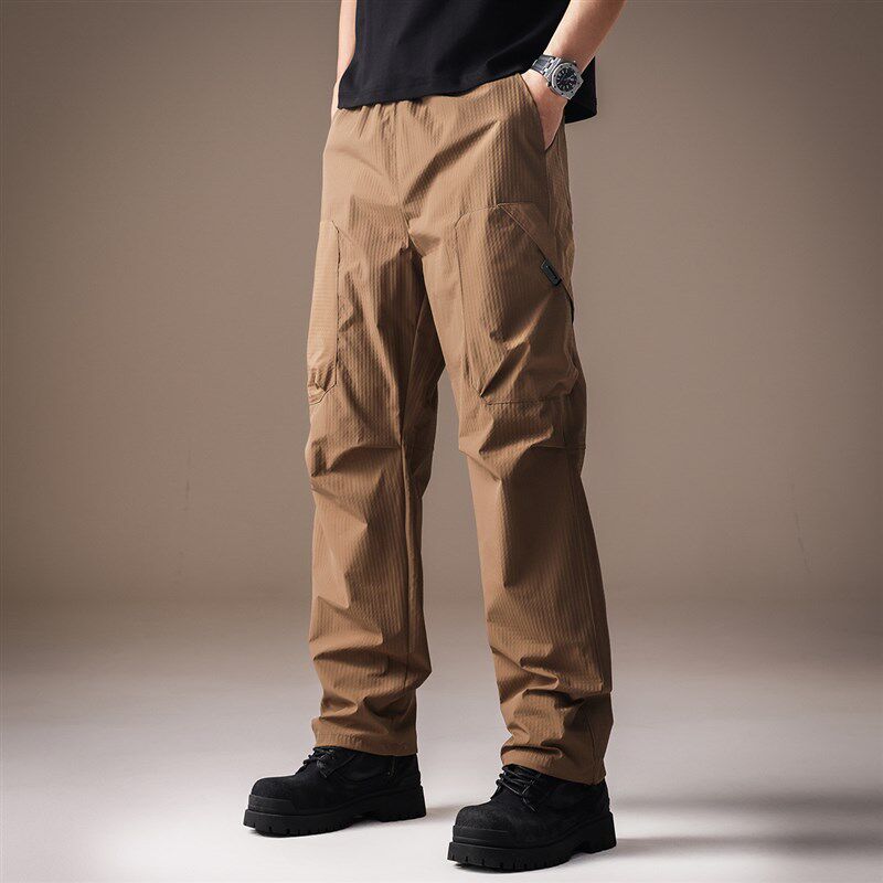 高端美式户外防水冲锋裤男夏季薄款工装休闲速干运动伐木直筒长裤