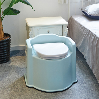 蓝品盾孕妇卧室座椅式老人免蹲移动马桶坐便器病人便捷尿桶大便椅
