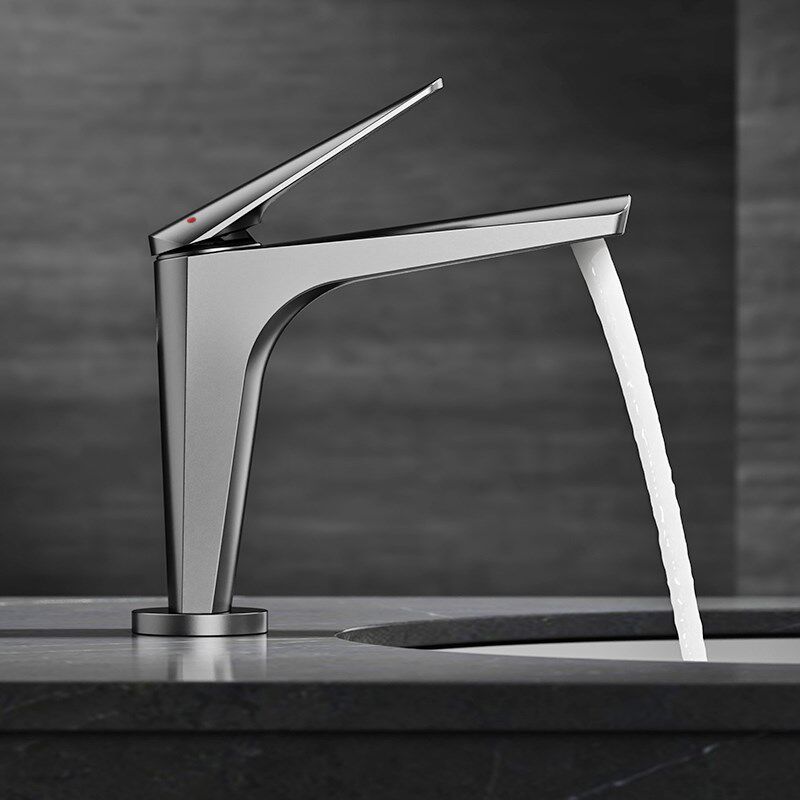 白色水龙头洗手盆全铜冷热卫生间洗脸池台盆浴室柜极简龙头枪灰色