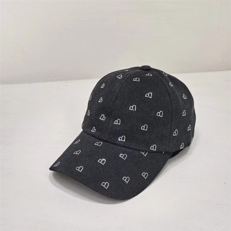 2023秋冬新款帽子户外防晒烫钻牛仔遮阳帽黑色遮阳帽女款渔夫潮