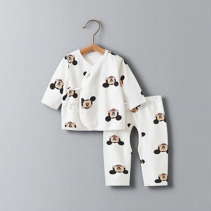 新生婴儿衣服春秋打底初生0和尚3月分体纯棉内衣出生宝宝秋衣套装