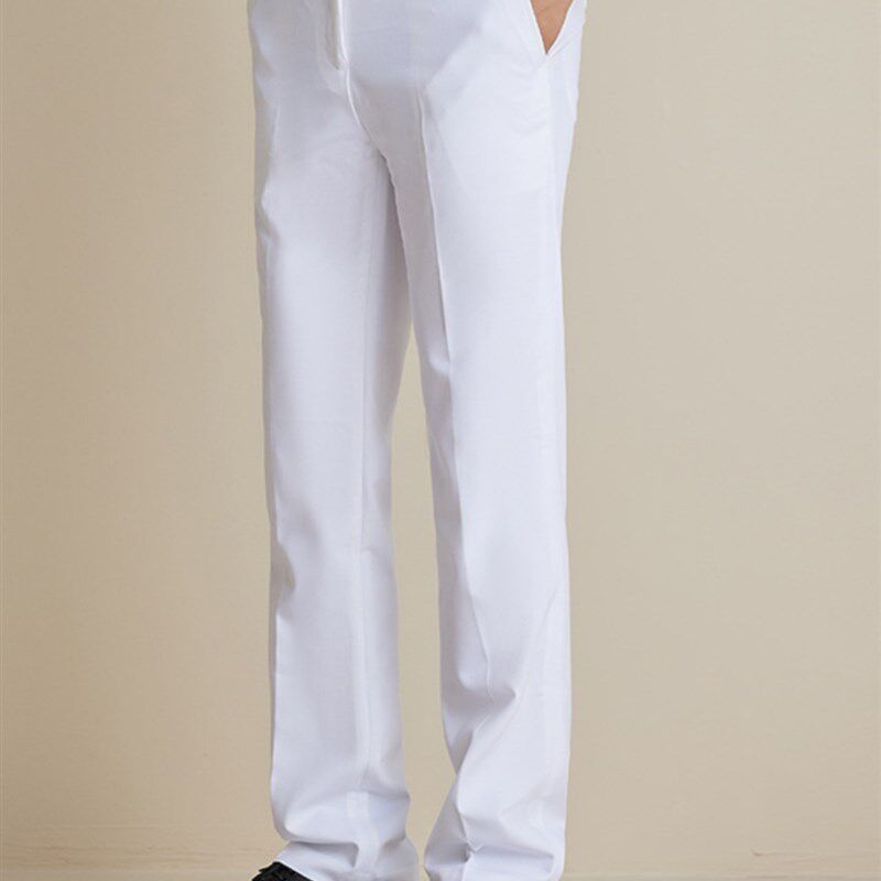 青年修身白色直筒西裤男商务休闲垂感潮男西装裤韩版时尚帅气男裤