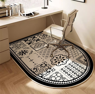 美式复古转椅地垫书房电脑桌拱形地毯耐脏免打理卧室梳妆台家用毯