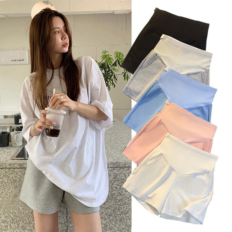 孕妇短裤夏季外穿时尚款休闲高腰运动裤女夏装薄款托腹三分安全裤