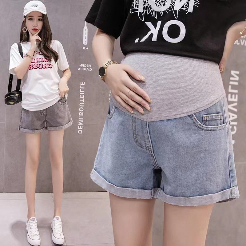 大码孕妇牛仔短裤夏季宽松薄款时尚阔腿裤外穿夏天牛仔裤子200斤