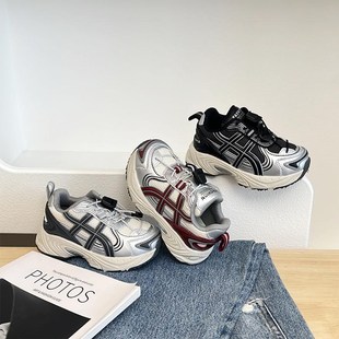 潮范休闲鞋儿童老爹鞋网面软底男女童超轻慢跑鞋韩版卡扣四季款