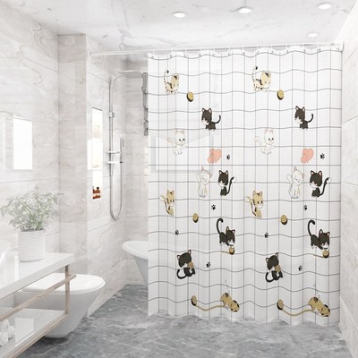 Bathroom shower curtaiun door partition waterproof cloth
