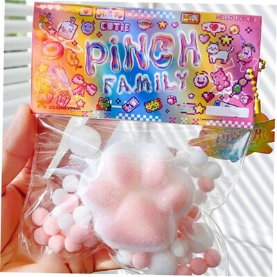 NEW Fidget Toy Mini Squishy Toys Kawaii Plush CaTt Paw Trans