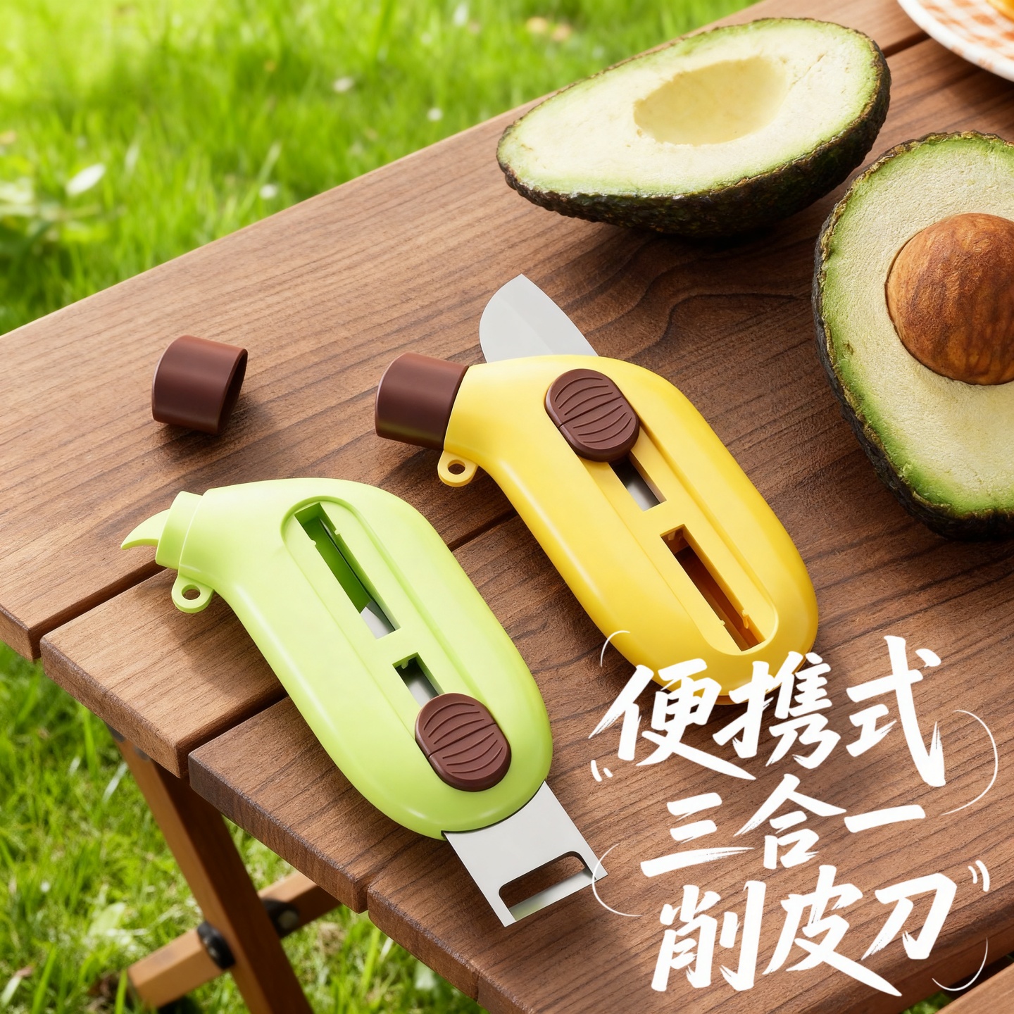 水果刀削皮刀刮皮器家用伸缩多功能三效合一便携开箱苹果去皮神器