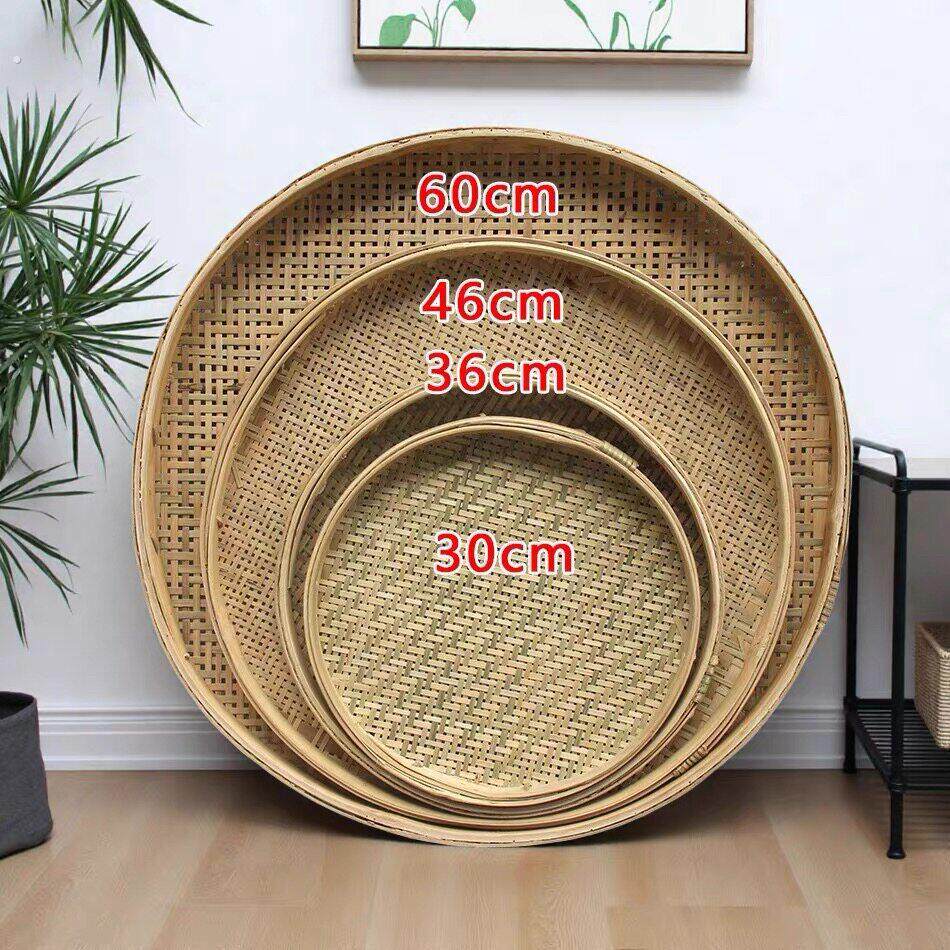 竹编簸箕家用有孔竹筛子竹匾晾晒漏筛米筛子晾晒筛竹编筐晾晒工具