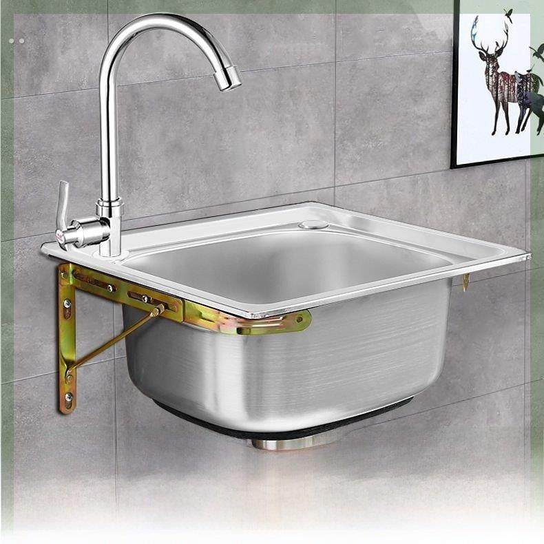 加厚单槽304不锈钢带支架挂墙水槽 厨房洗菜盆洗碗池阳台洗手盆,家装主材,面盆龙头,淘宝优惠券,粉丝福利购,淘宝优惠卷