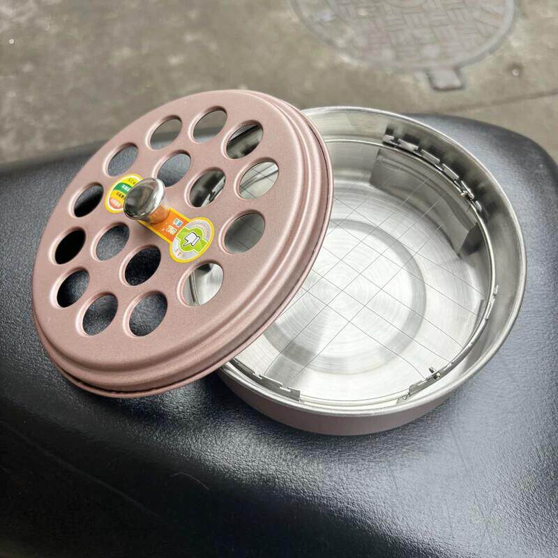 新款高档钨丝网格蚊香盘托不锈钢蚊香盒带盖子放置器环香支撑架