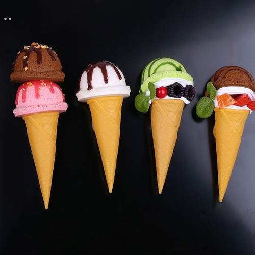 仿真冰淇淋模型水果假冰激凌PU食物甜筒冰柜拍摄道具橱窗装饰玩具