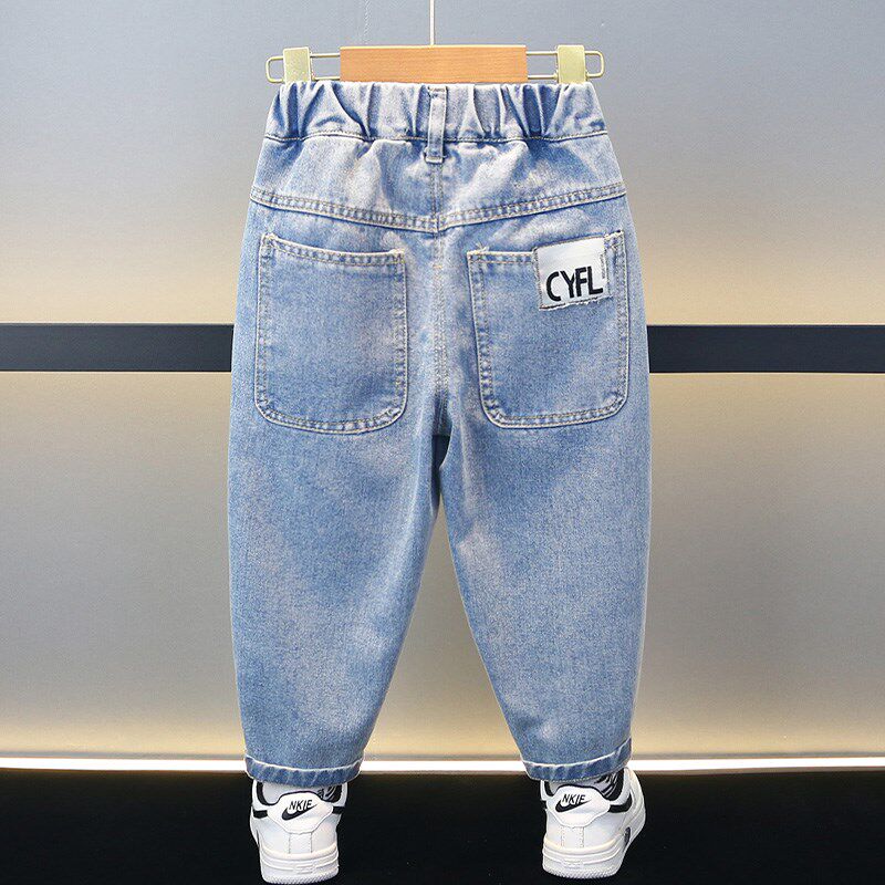 儿童直筒牛仔裤男童春秋2024新款宝宝春装长裤潮薄款小童裤子春季