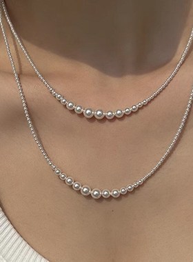 【天使泪】浮朵复古轻奢高级感毛衣链正圆珍珠长款项链