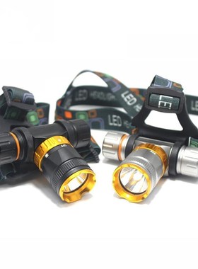 头灯头强光充电超亮戴电筒式夜手户外钓鱼防水Pled远射潜水灯铝钓