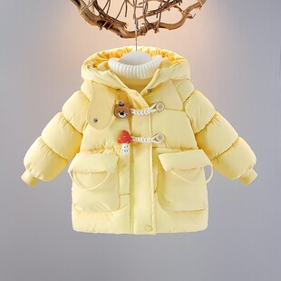 女童冬装加厚棉衣洋气女宝宝棉袄2024冬季新款小女孩羽绒棉服外套