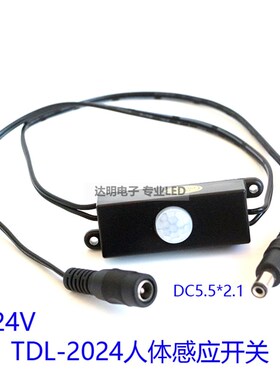人体感应开关 4A 黑色延迟时间可调 灯条模组12J/24V 光感TDL-202