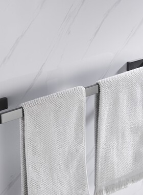 德国304不锈钢枪灰色毛巾架y卫生间浴巾架浴室置物架五金挂件套装