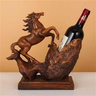 创意葡萄红酒架生肖马酒柜装w饰品摆件家用客厅酒瓶置物架新房软
