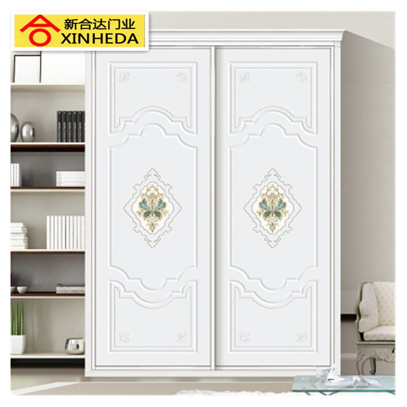 彩绘雕刻衣柜门推拉门卧室原木衣柜门个性实木Q滑移门定制简约橱