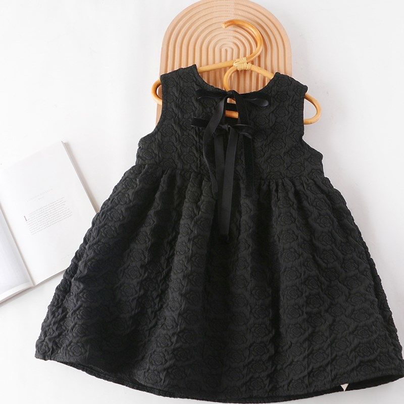 女童背心裙时尚马甲裙2023新款洋气儿童装无袖连衣裙宝宝秋冬裙子