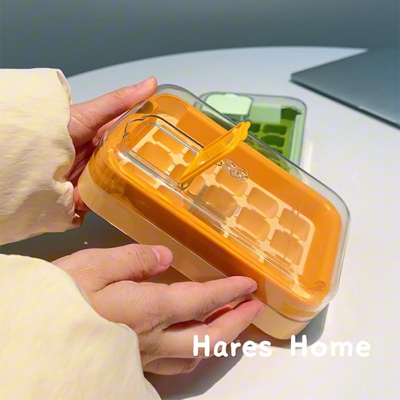 优选模具制冰盒硅胶食品级按压婴儿辅食K冷冻冰格大容量密封模.